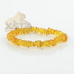 Yellow chips beads amber bracelet